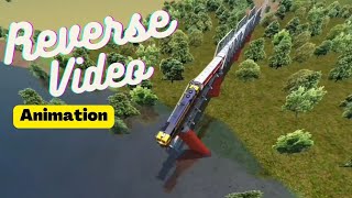 Reverse Video||Trains🚂🚃🚃 vs Broken Bridge|4|Train Simulator|Animation|Broken Bridge Crashes Rewind||