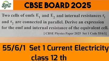 Two cells of emfs E1 and E2 and internal resistances r1 and r2 are connected in parallel.  Derive an