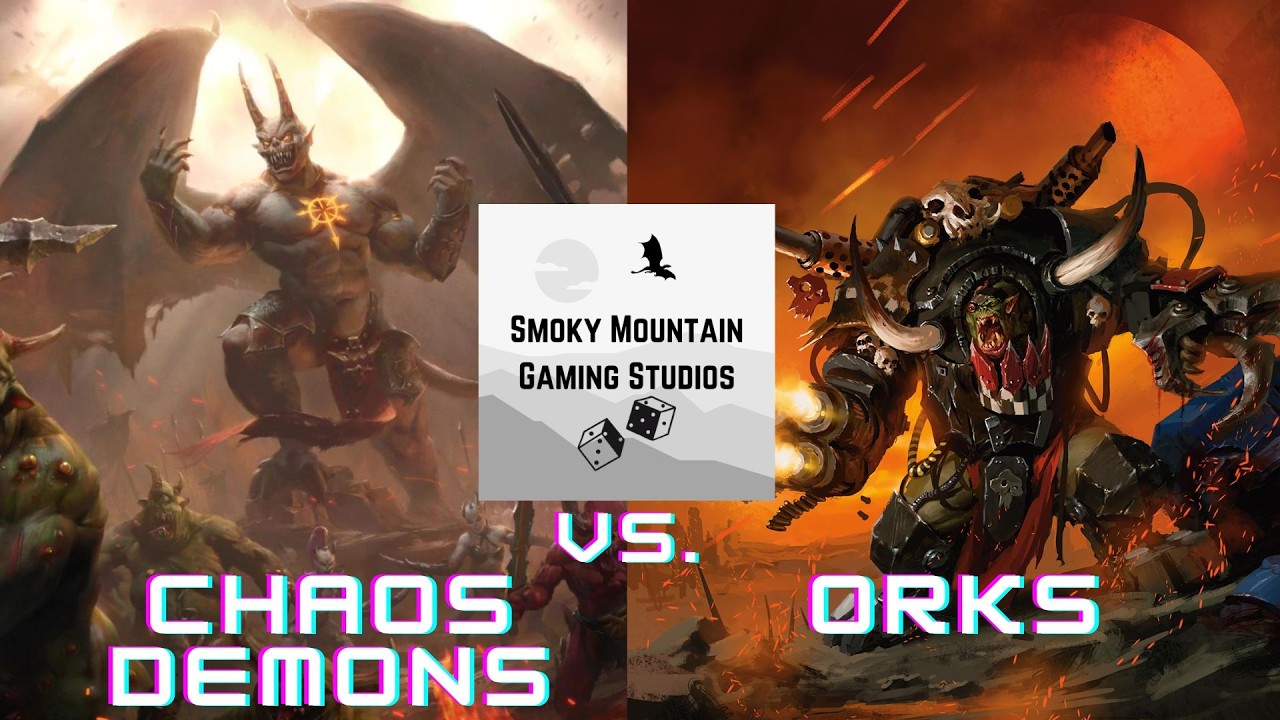Chaos Demons Vs. Orks Competitive Live Warhammer 40k Chapter Approved 25-26 Battle Report