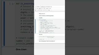 Python One-Liner: Check if a Number is an Armstrong Number! 🔢✨ #PythonTips #codingshorts