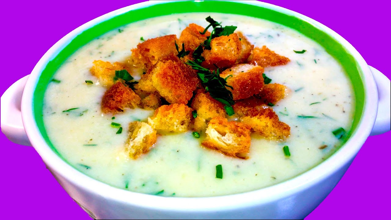 Вкусный суп для похудения | Чесночный суп по-итальянски с хрустящими гренками