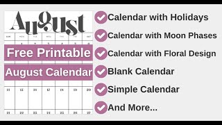 August 2024 Calendar Templates - Free Printable! #2024 #calendar #august2024
