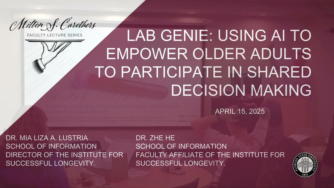 Milton S. Carothers Faculty Lecture - Dr. Mia Lustria & Dr. Zhe He