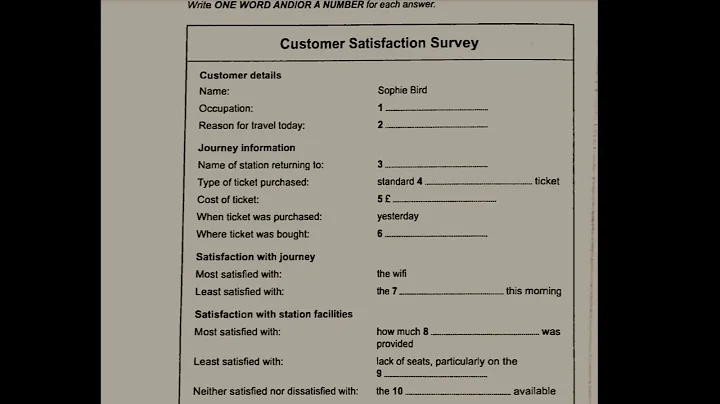 Customer satisfaction survey ielts listening HD audio