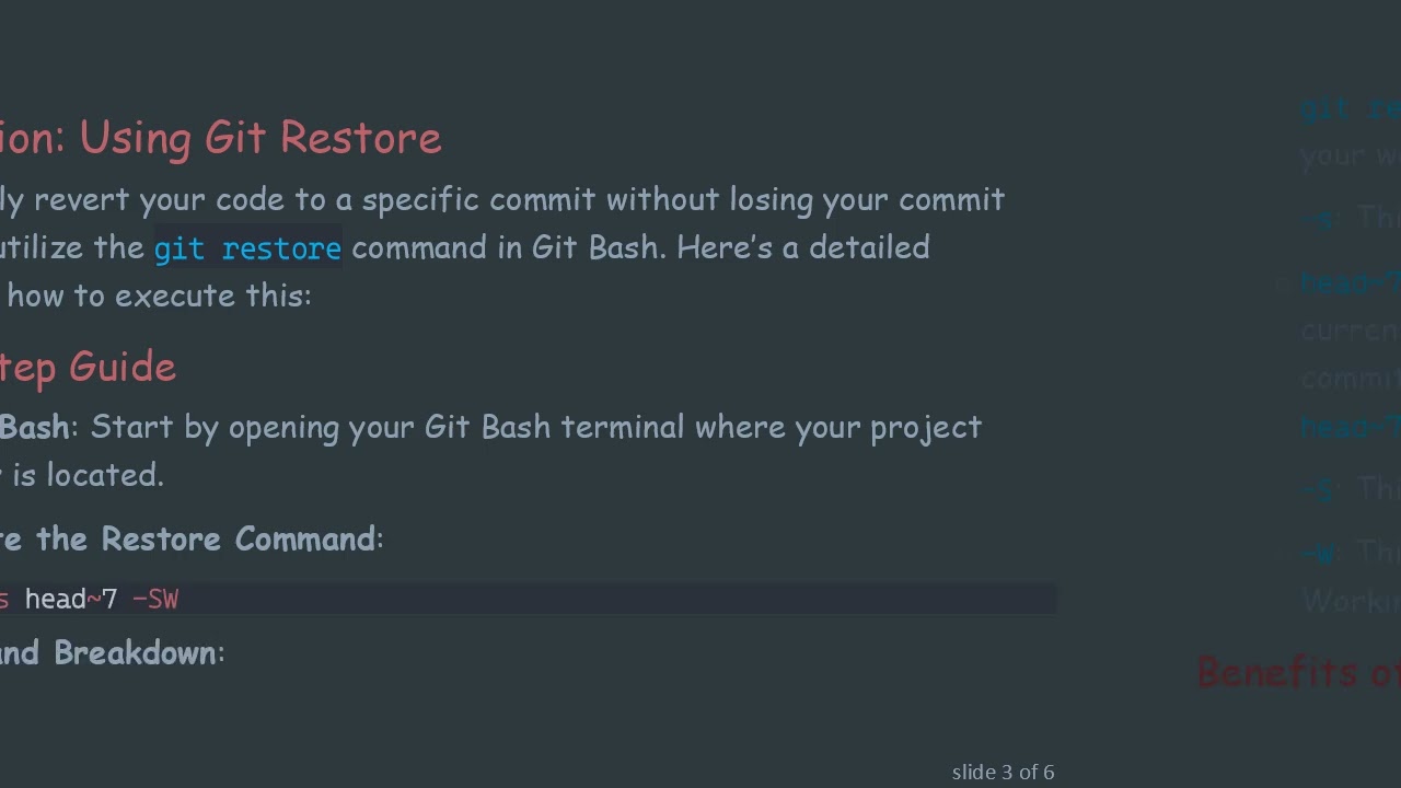 Reverting Code to a Specific Commit in Git Without Losing Log History