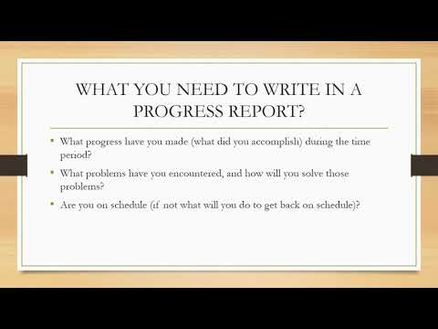 Progress Report Writting tutorial