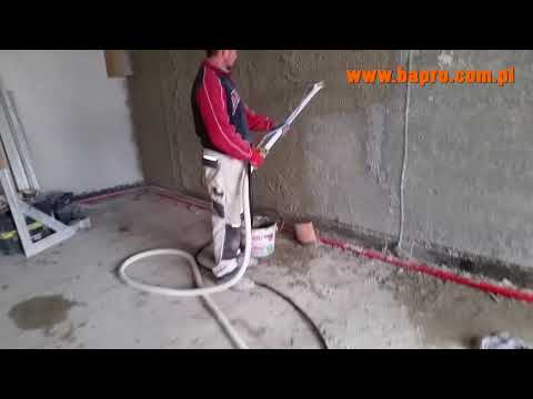 spraying cement lime plaster weber ip inter using BAPRO plastering machine