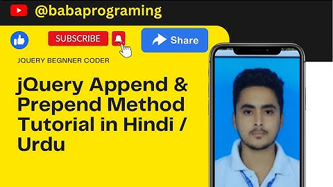 jQuery Append & Prepend Method Tutorial in Hindi / Urdu [Baba Programing]