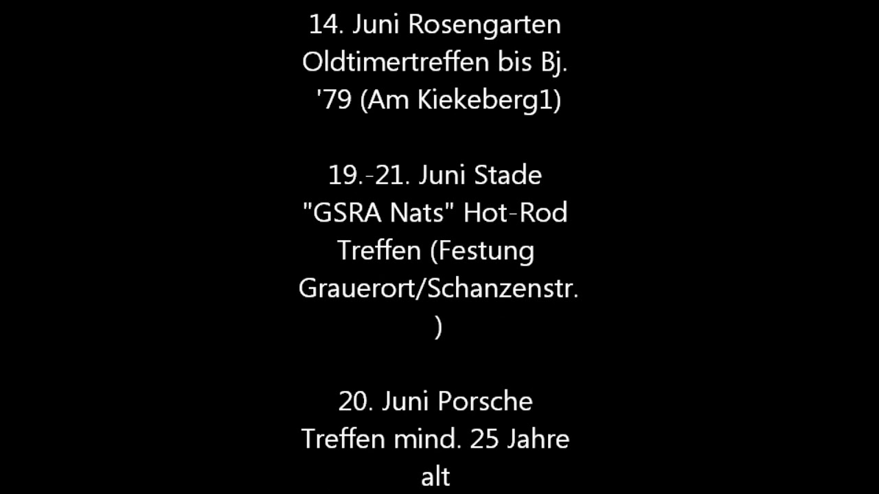 Termine 2020 Oldtimer & US-Car Veranstaltungen im Norden 🚗 🚕 🚙 - YouTube