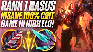 Rank 1 Nasus INSANE 100% CRIT game in high elo! Nasus vs Aurelion sol| Carnarius | League of Legends