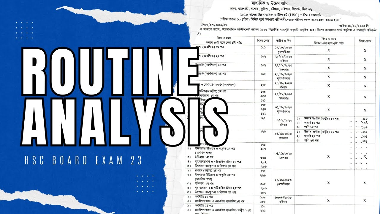 HSC'23 Board Routine (Updated) Analysis & Guideline *HSC 23 ব্যাচের ...