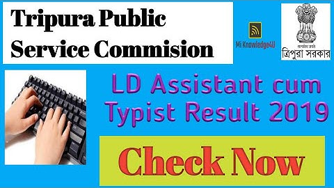 LD assistant result 2019 || TPSC LD assistant result 2019 || #miknowledge4u