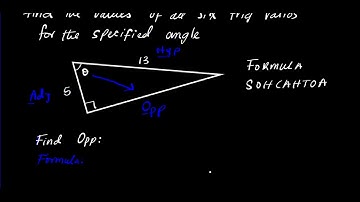 Finding values of all six trig functions right triangle