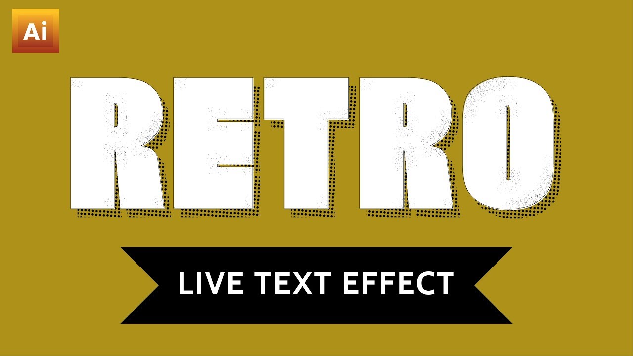 Retro Text Effect Tutorial. How to add halftone to the text in Adobe ...