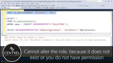 Cannot alter the role, because it does not exist or you do not have permission