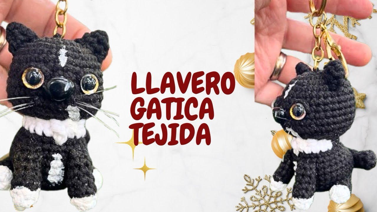Cómo Hacer un Llavero de Gato Tejido a Crochet (Personalizado)