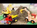 Saving construction vehicle toys tractor trolley  policeman song  kids songs  nursery rhymes