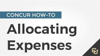 CONCUR How-to: Allocating Expenses