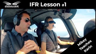 Michael teaching Karin IFR lesson #1 (Attitude Instrument Flying)