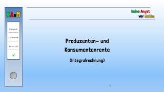 Produzenten- Und Konsumentenrente