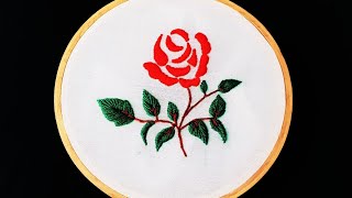 تطريز وردة جميلة بطريقة سهلة وبسيطة للمبتدئين| ?Hand embroidery : beautiful ros