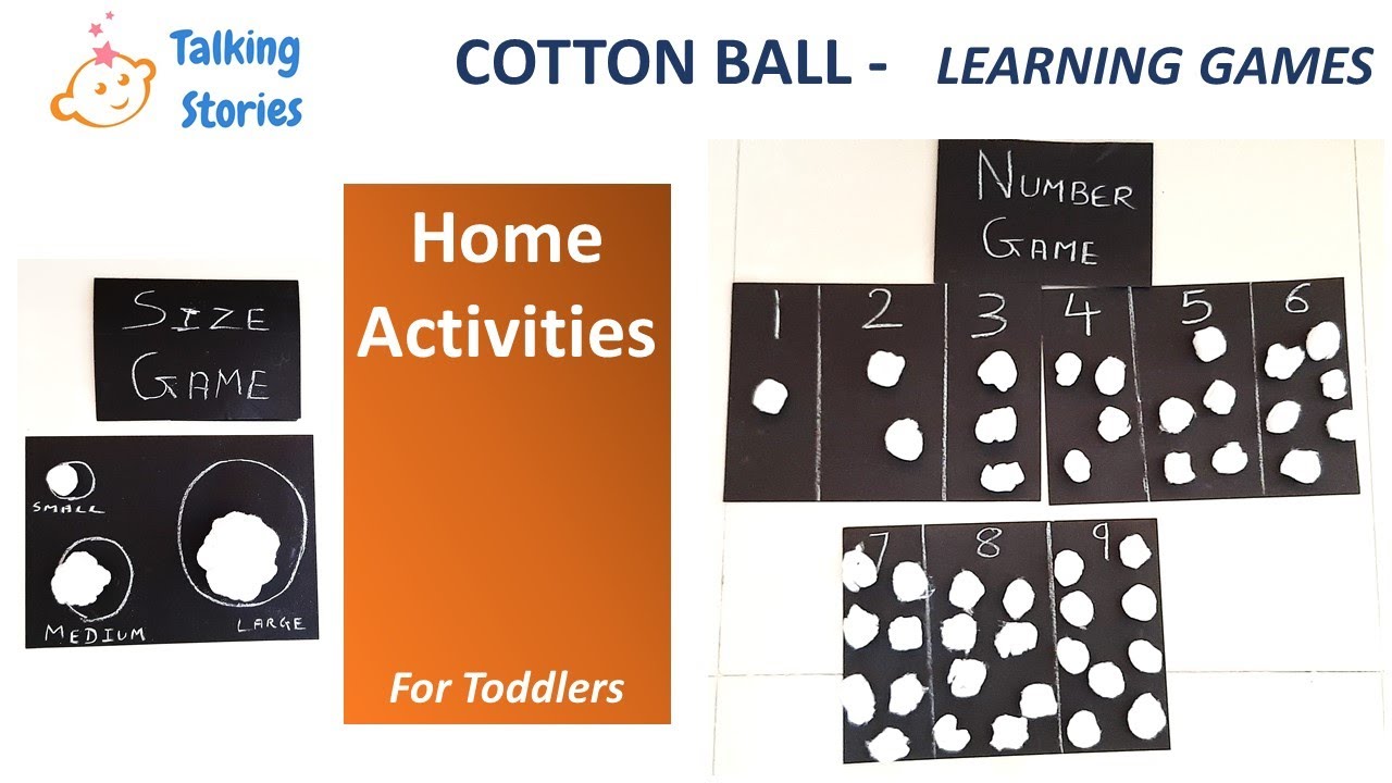 Kids Toddlers Activity using Cotton Balls - YouTube