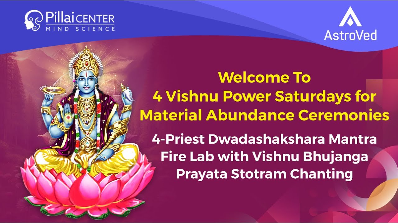 Vishnu Power Saturdays Ceremonies 2024 :-Vishnu Bhujanga Prayata ...