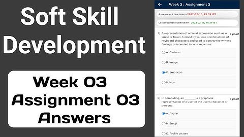 NPTEL Soft Skill Development WEEK 3 ASSIGNMENT ANSWERS | 2022