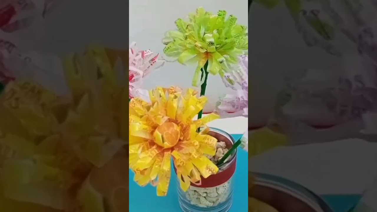 Candy wrappers craft idea/ Flower/ Recycling