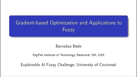 XFC 2024 - Seminar - Gradient-based optimization for Fuzzy Systems