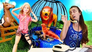 Barbie meslek seçiyor. Hayvanat bahçesinde personel oluyor! Kukla oyunu screenshot 4