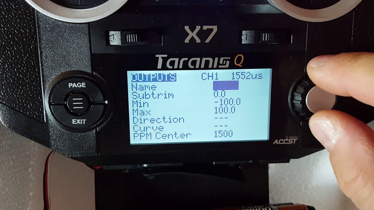 How to set reverse servo start TARANIS QX7 Cum inversam sensul la
