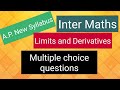Inter Maths - A.P. new syllabus - Limits and Derivatives - Multiple choice questions