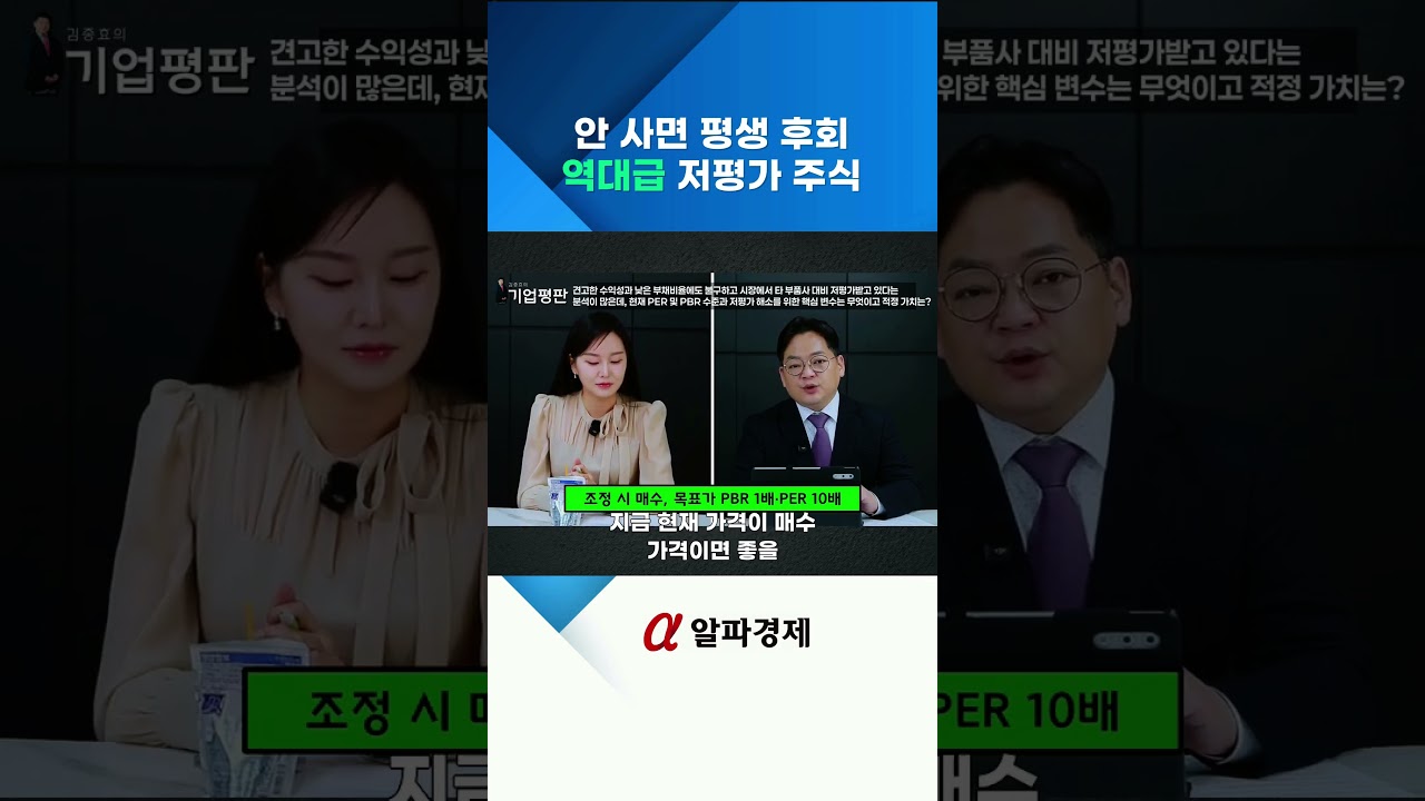 저평가된 주식! PER과 PBR로 찾는 투자 기회  [알파경제 : 기업평판 : 한국단자]