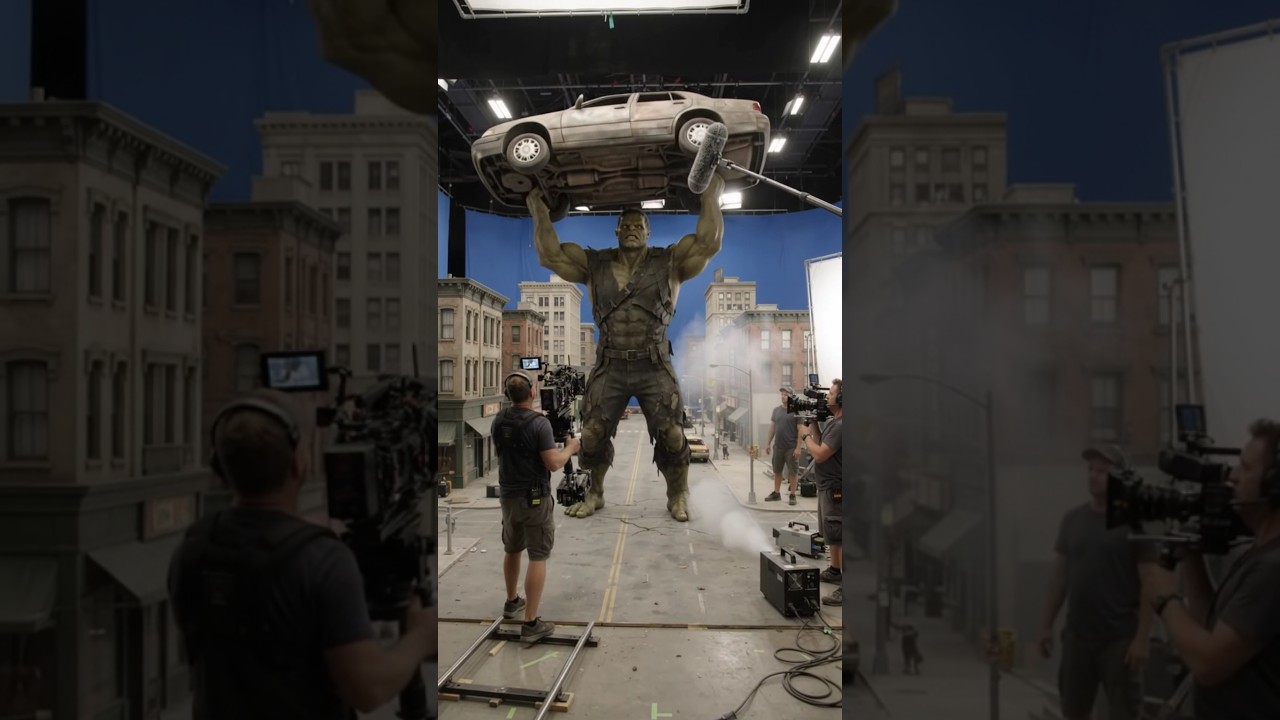 Superhero Smashes a Vehicle on a Movie Set! 🤯🔥#Shorts #AIVideo #Superhero #AIMovie #MovieSet