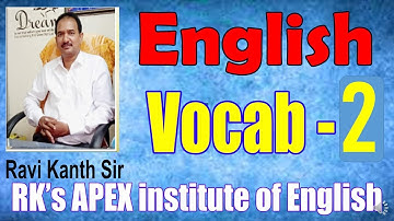 Learning English Vocabulary -02  I Ravi Kanth Sir  I  RK’s Apex I 9000248166