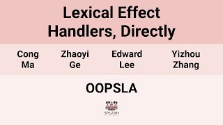 [OOPSLA24] Lexical Effect Handlers, Directly