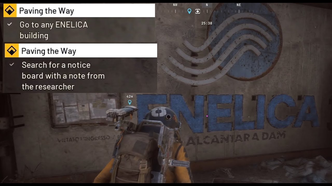 Отправляйтесь в любое здание Enelica и найдите доску объявлений с запиской от исследователя Arc R...