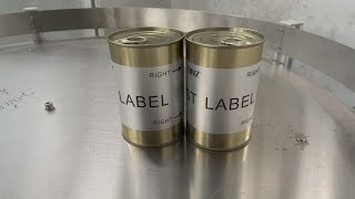 Auto sticker label applicator fix position wrap around labeling machine for round can