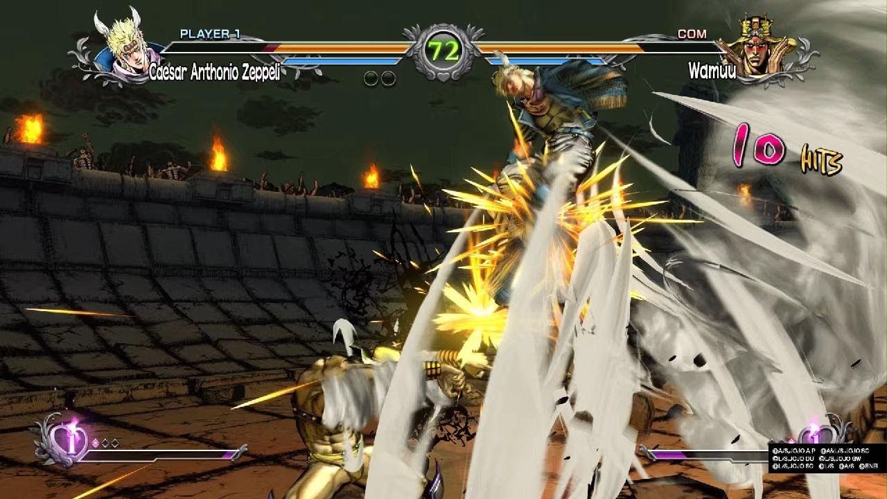 Jjba All Star Battle R Caesar vs Wamuu