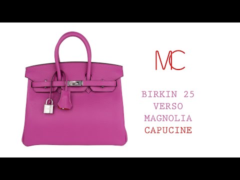 Hermes Birkin 25 Magnolia Capucine Jewel Pink Red Orange Verso Bag
