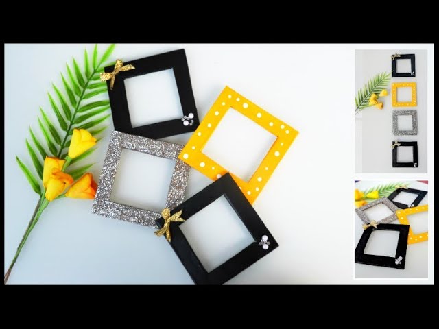 DIY Easy Photo Frame using cardboard  Mini Photo frames wall decor at home  