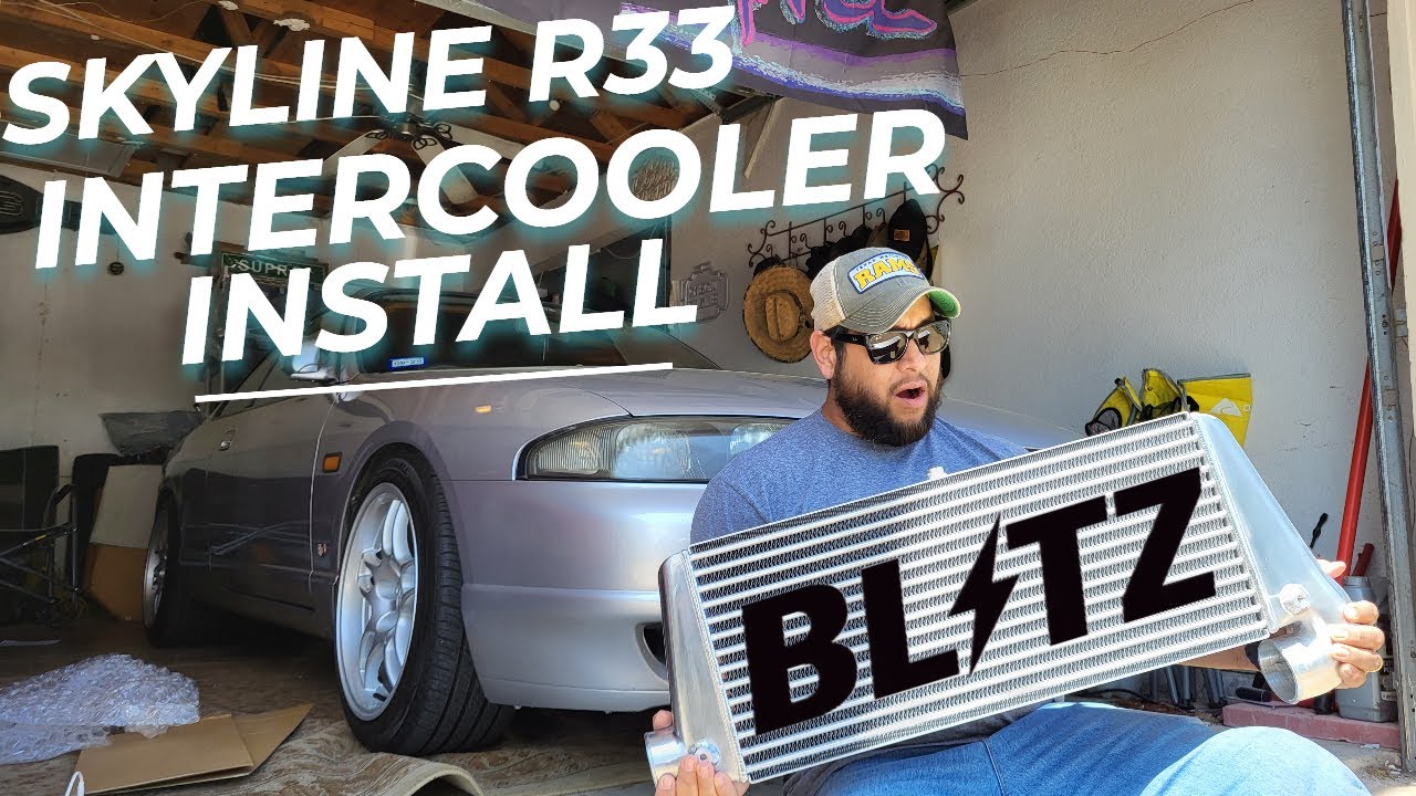 Skyline R33 Blitz Intercooler Install - YouTube