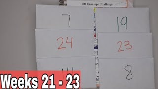 WEEKS 21 THROUGH 23 UPDATE | SAVING $5,050 IN 1 YEAR |100 ENVELOPE CHALLENGE| 2021 SAVINGS CHALLENGE