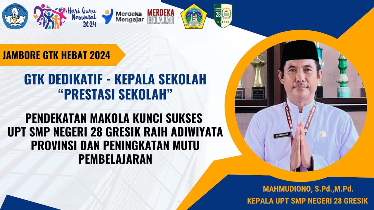 VIDEO PRAKTIK BAIK JAMBORE GTK HEBAT 2024 - GTK DEDIKATIF - KEPALA SEKOLAH -  TOPIK PRESTASI SEKOLAH