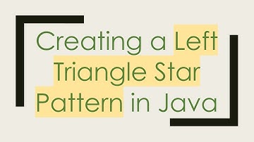 Creating a Left Triangle Star Pattern in Java