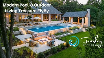 Modern Hillside Pool and Outdoor Living Treasure Fly By