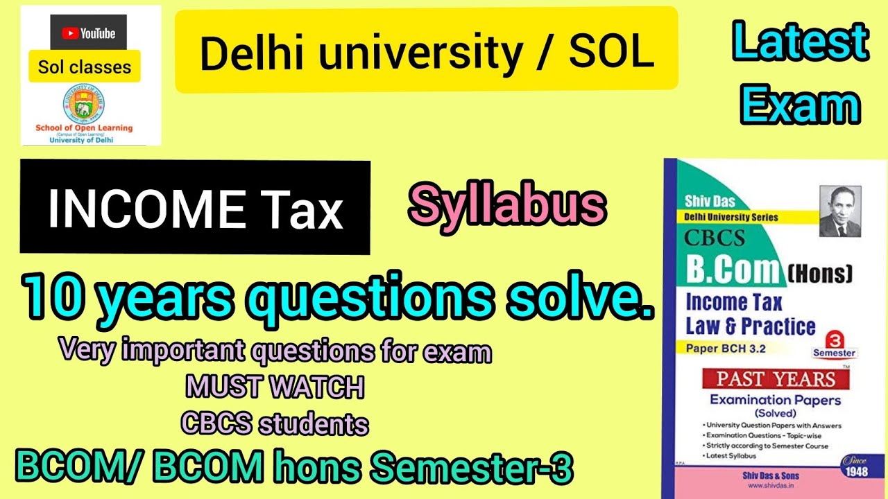 Tax semester_3 Syllabus and Model Test Paper B. Hons 2nd year YouTube