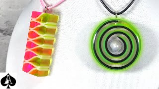 Two Ways to Make Epoxy Resin Ribbons and Using Them to Make Jewellery Pendants  They Can Even Glow!