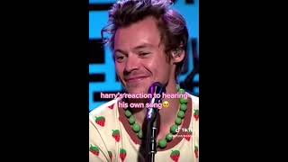 Harry's reaction to hearing his own song#tiktokvideo #tiktok #harrystyles #notmyvideo #shorts #music